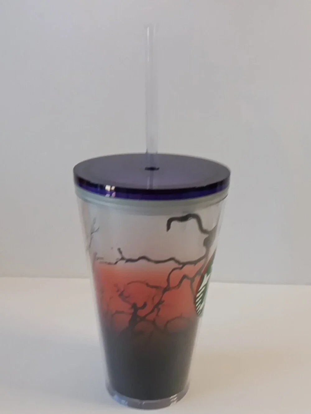 Starbucks Green Logo Gradient Tumbler with Purple Lid